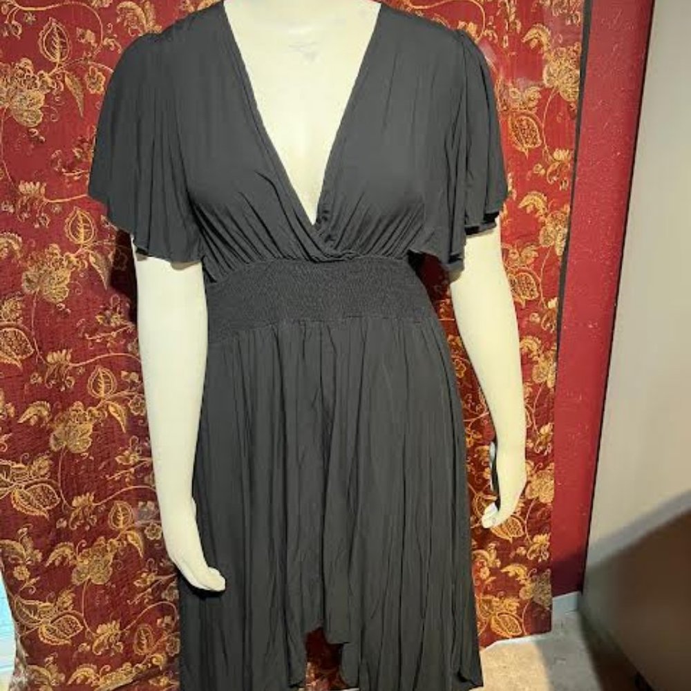 Black flowy high low dress